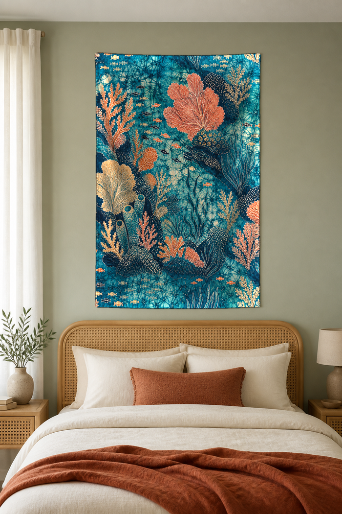 Batik Mercan Resifi Duvar Örtüsü