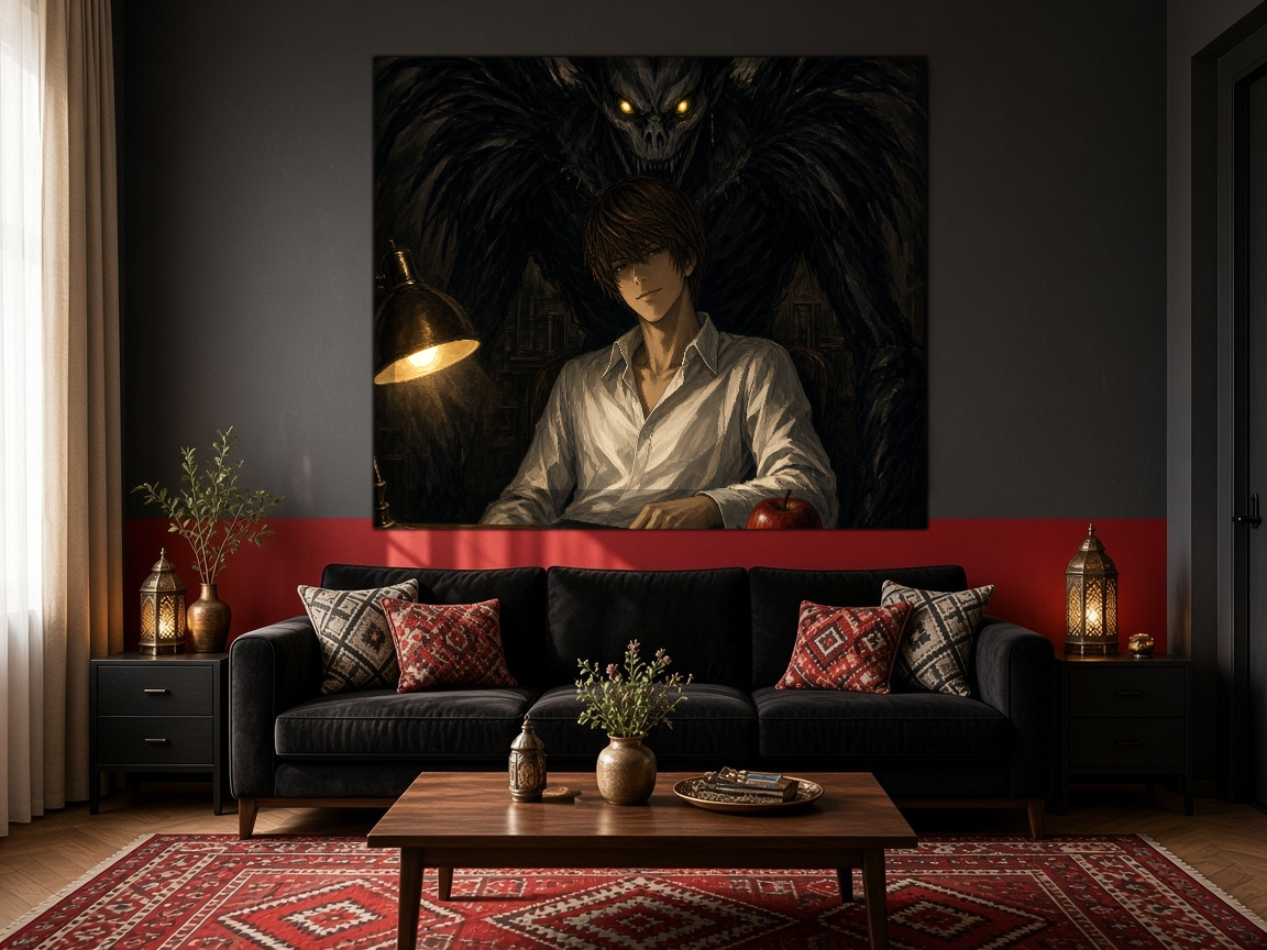 Death Note Duvar Örtüsü — yatay, salon duvarında