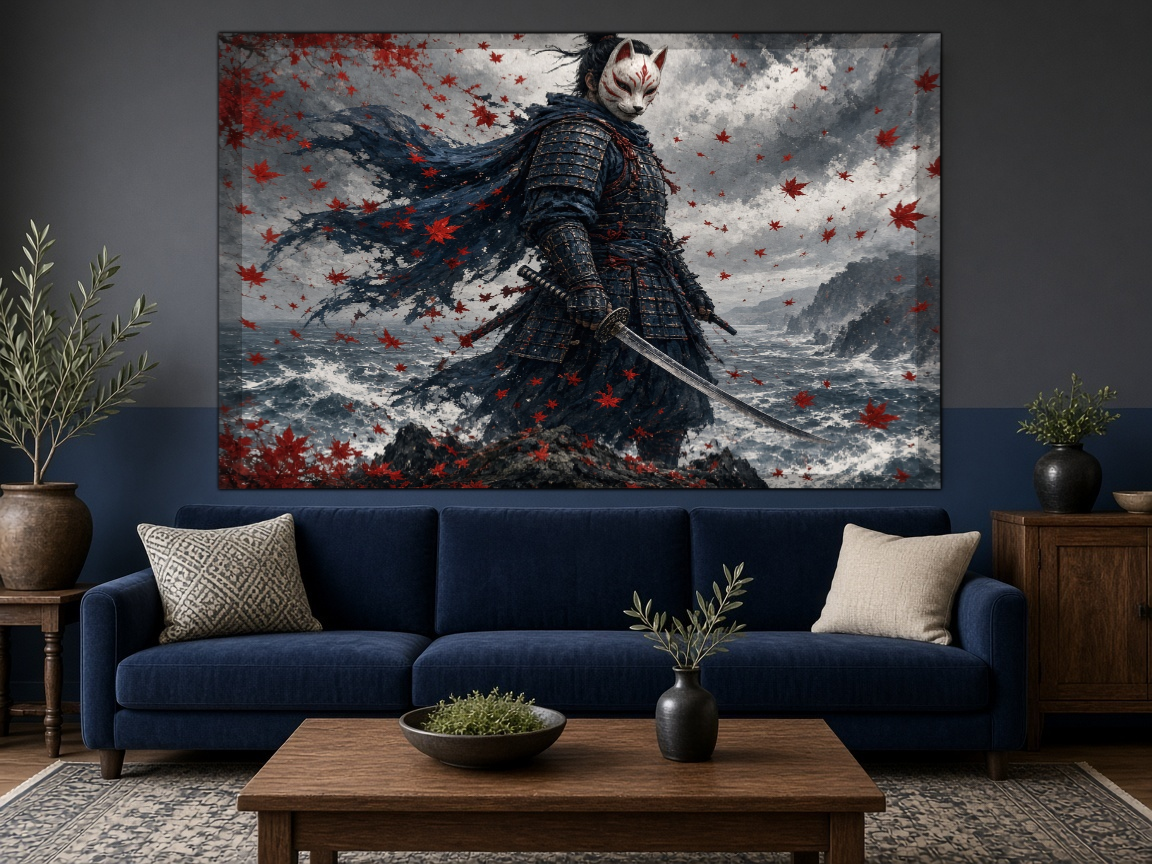 Ghost of Tsushima Duvar Örtüsü — yatay, salon duvarında