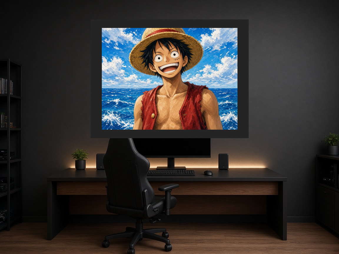Luffy Duvar Örtüsü — yatay, salon duvarında
