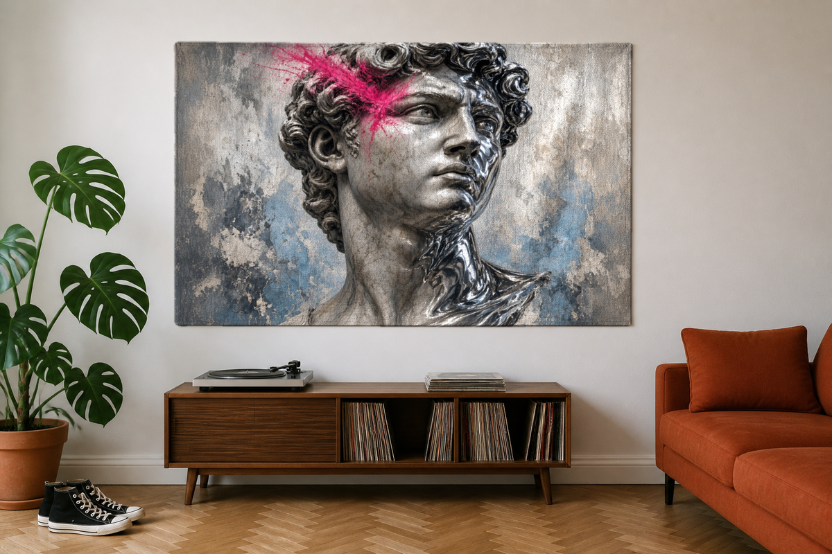 Krom David Duvar Örtüsü — yatay, salon duvarında