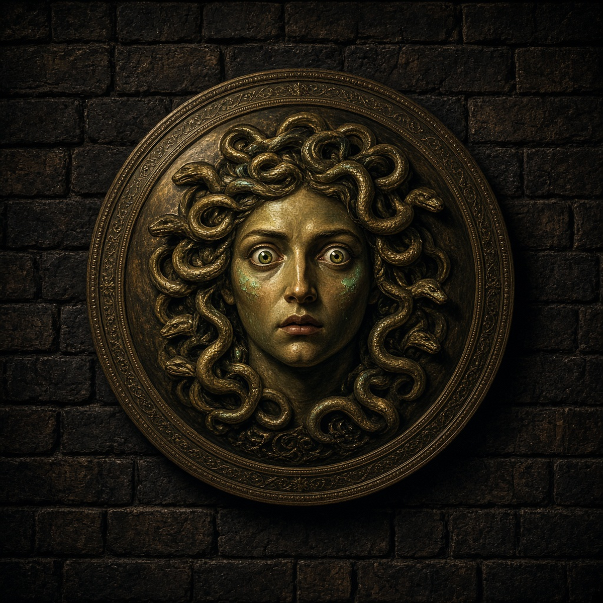 Medusa Kalkan Duvar Örtüsü — tasarımın tamamı