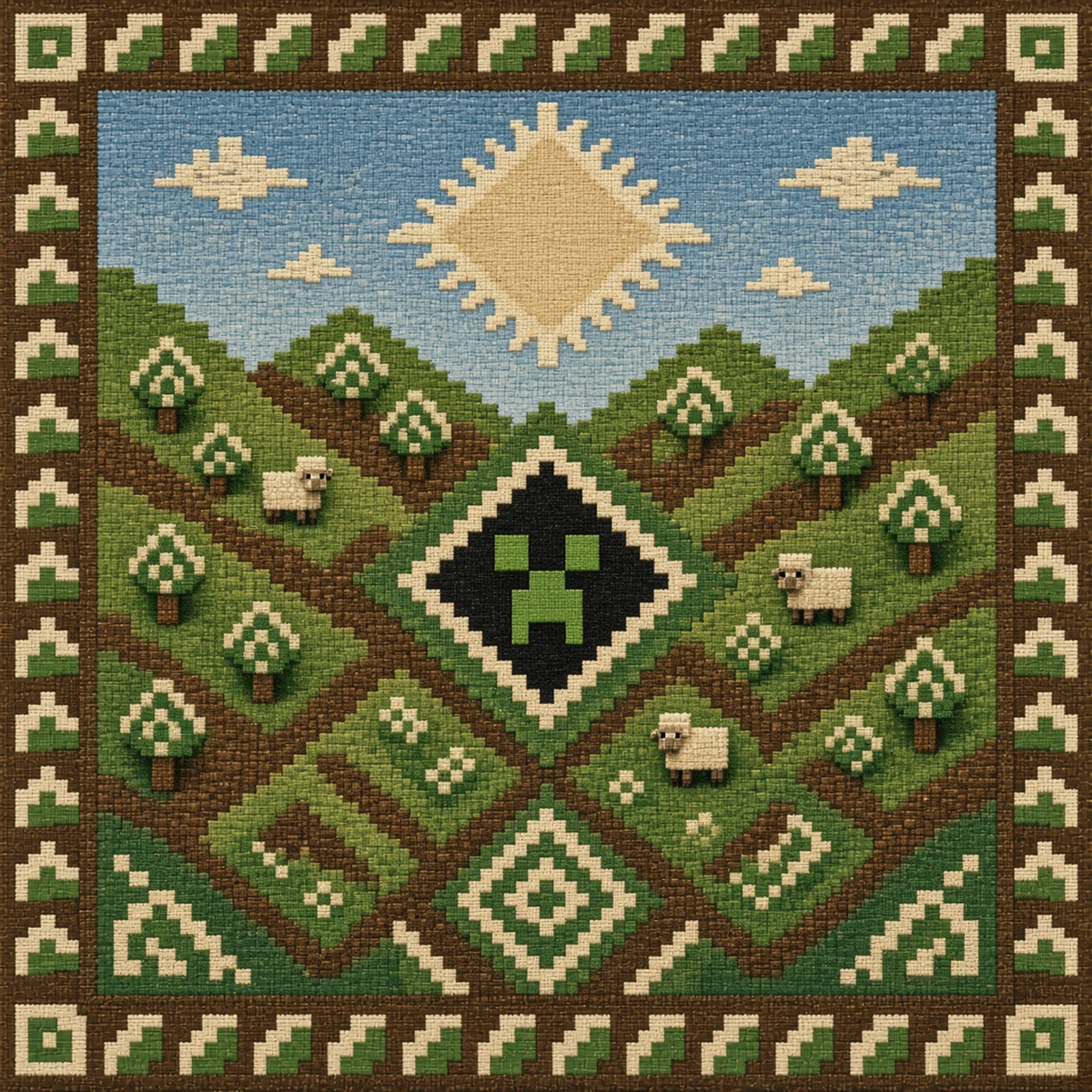Minecraft Duvar Örtüsü — tasarımın tamamı