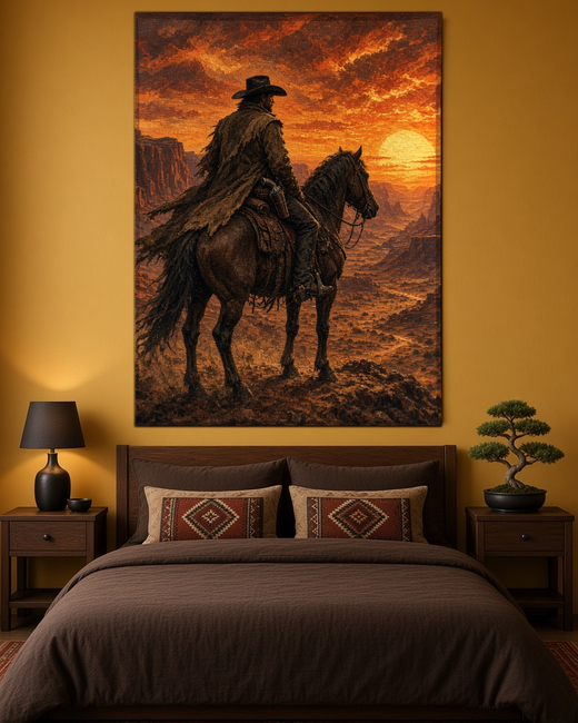 Red Dead Duvar Örtüsü — dikey, yatak odası duvarında