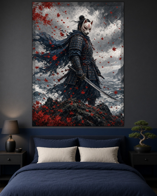 Ghost of Tsushima Duvar Örtüsü — dikey, yatak odası duvarında