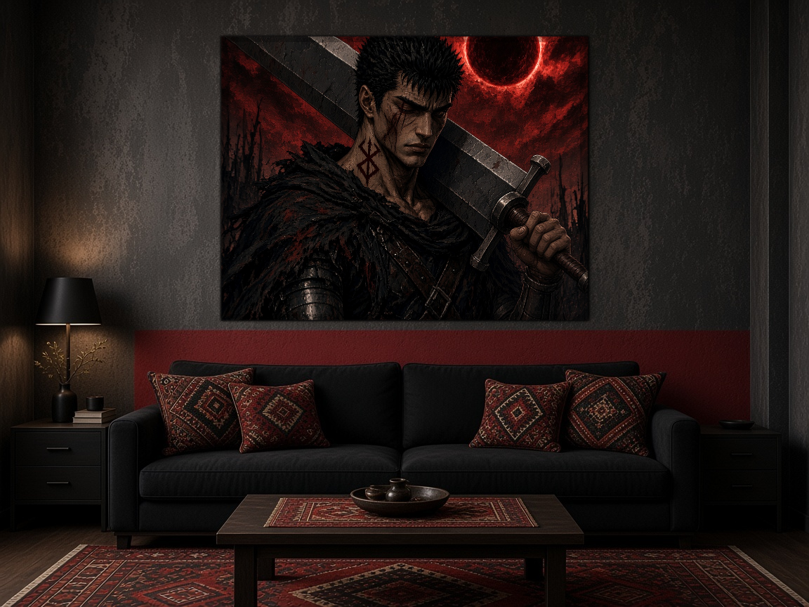 Guts Berserk Duvar Örtüsü — yatay, salon duvarında