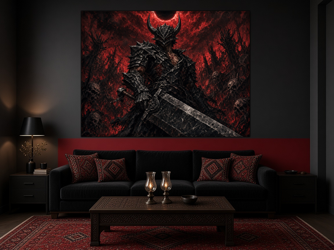 Guts Berserker Duvar Örtüsü — yatay, salon duvarında