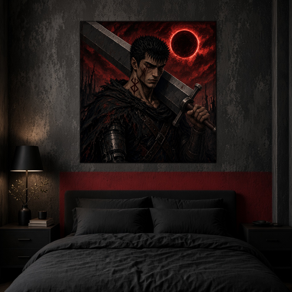 Guts Berserk Duvar Örtüsü — kare, oturma odası duvarında