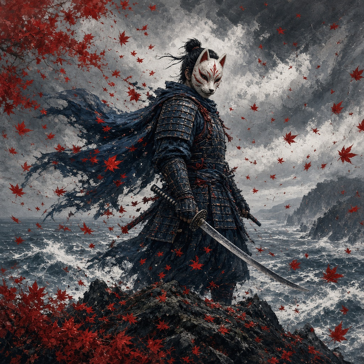 Ghost of Tsushima Duvar Örtüsü — tasarımın tamamı