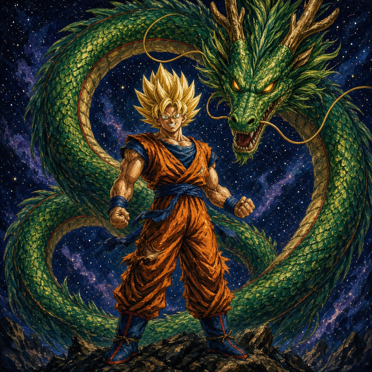 Goku Duvar Örtüsü — tasarımın tamamı