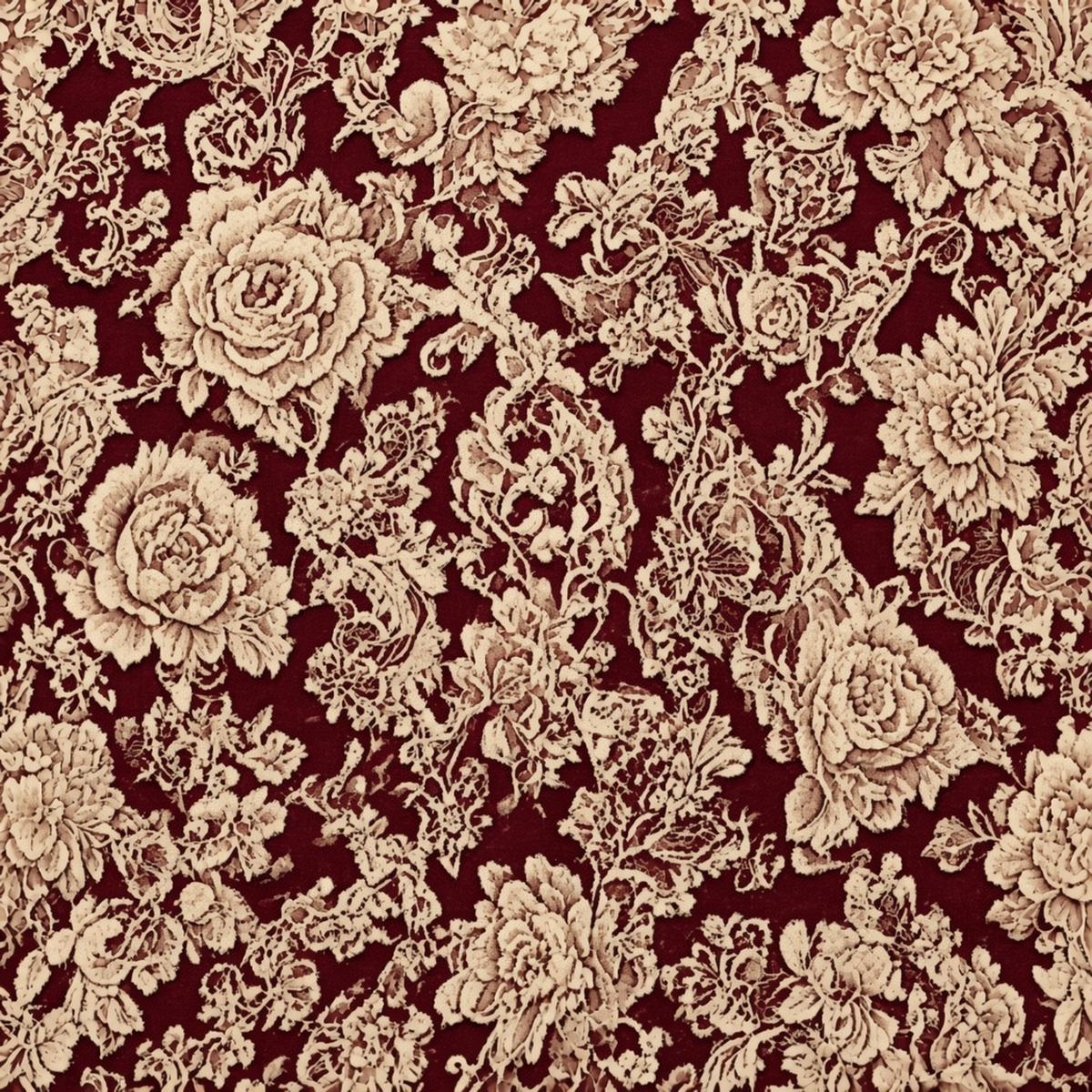 Bordo Dantel Duvar Örtüsü — tasarımın tamamı