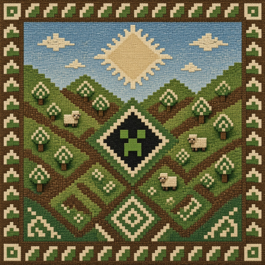 Minecraft Duvar Örtüsü — tasarımın tamamı