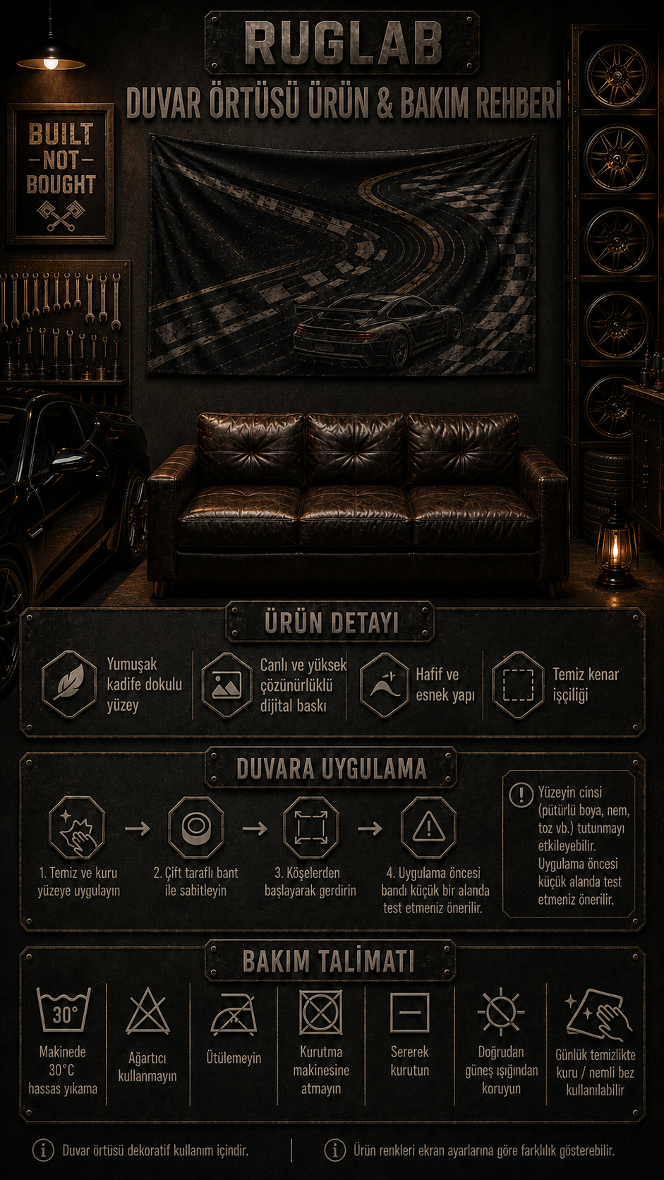 BMW M4 Duvar Örtüsü — Garaj & Oyun Odası Dekoru