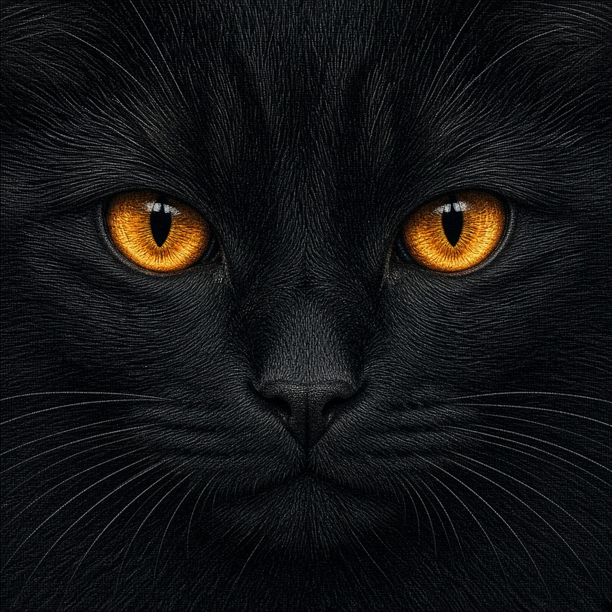 Kara Kedi Kırlent Kılıfı — ön yüz