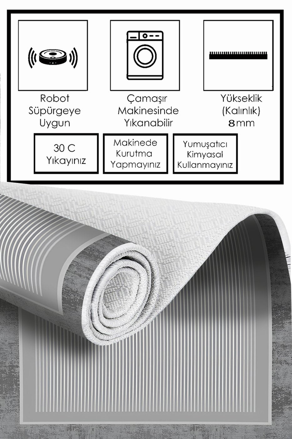 Dijital Baskılı Modern Mutfak Halısı / Salon Yolluğu 4
